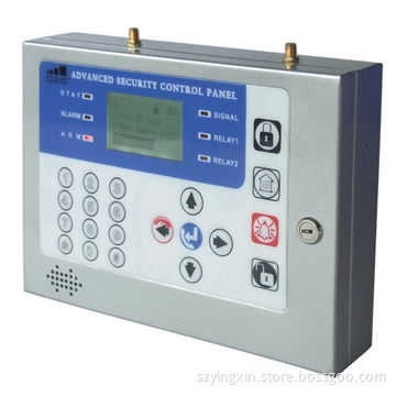 GSM alarm system, user-friendly icons for LED indicators, functional buttons